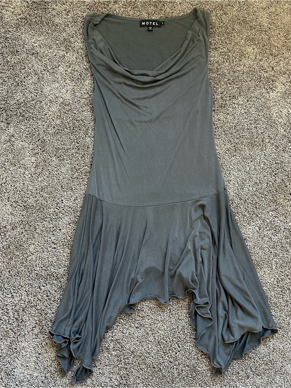 Motel Rocks Olive Gray Asymmetric Hem Women's Skirt
